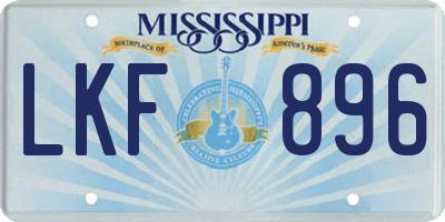 MS license plate LKF896
