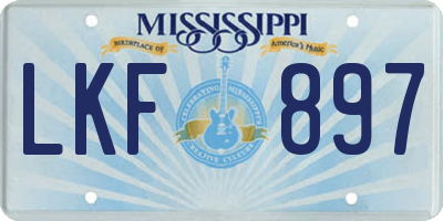 MS license plate LKF897