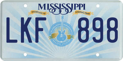 MS license plate LKF898
