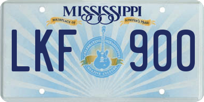 MS license plate LKF900