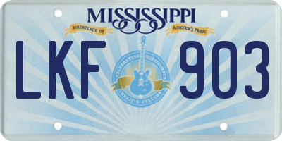MS license plate LKF903