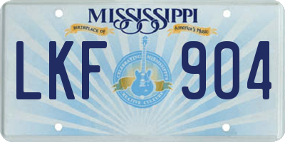 MS license plate LKF904