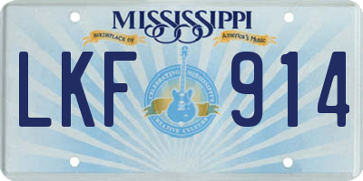 MS license plate LKF914