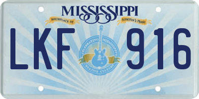 MS license plate LKF916