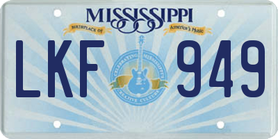 MS license plate LKF949