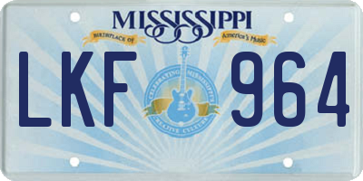 MS license plate LKF964