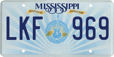 MS license plate LKF969