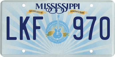 MS license plate LKF970