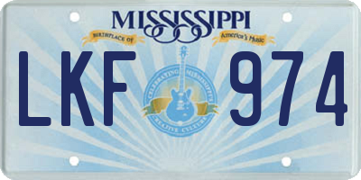 MS license plate LKF974