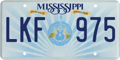 MS license plate LKF975