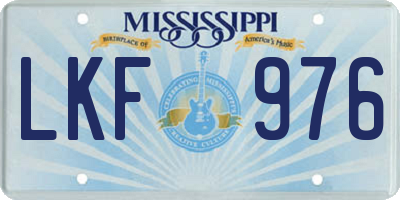 MS license plate LKF976