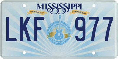 MS license plate LKF977