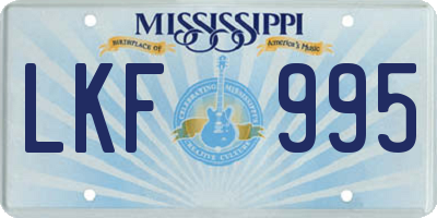 MS license plate LKF995