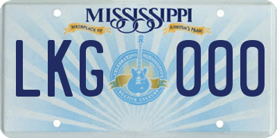 MS license plate LKG000