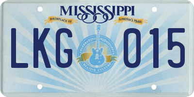 MS license plate LKG015