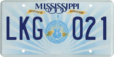 MS license plate LKG021