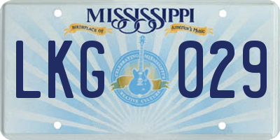 MS license plate LKG029