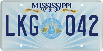 MS license plate LKG042