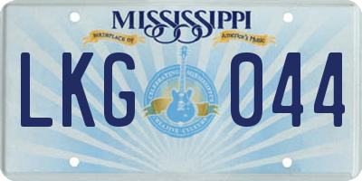 MS license plate LKG044