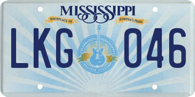 MS license plate LKG046