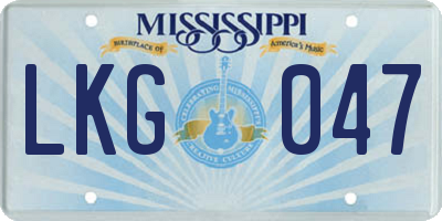 MS license plate LKG047