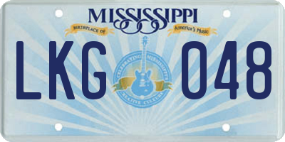 MS license plate LKG048