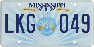 MS license plate LKG049