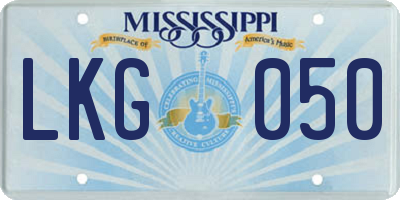 MS license plate LKG050