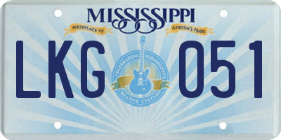 MS license plate LKG051