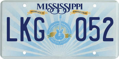 MS license plate LKG052