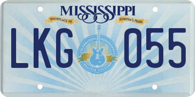 MS license plate LKG055