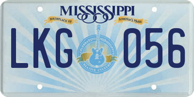 MS license plate LKG056