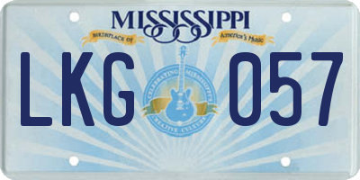 MS license plate LKG057