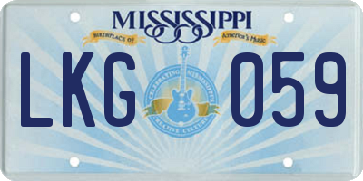 MS license plate LKG059