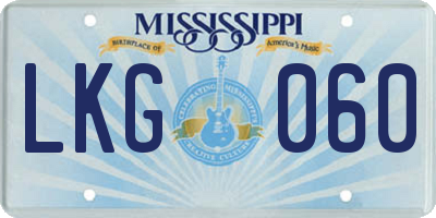 MS license plate LKG060