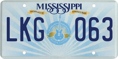 MS license plate LKG063