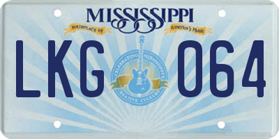 MS license plate LKG064