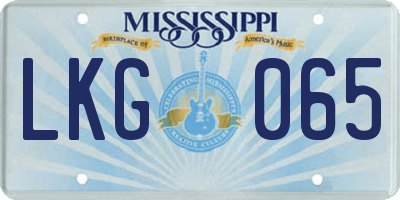 MS license plate LKG065