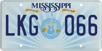 MS license plate LKG066