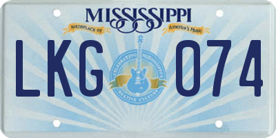 MS license plate LKG074