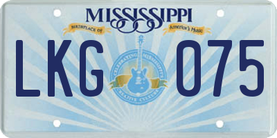 MS license plate LKG075