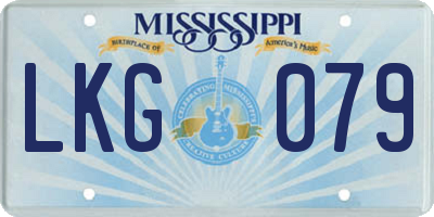 MS license plate LKG079