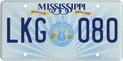 MS license plate LKG080