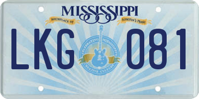 MS license plate LKG081