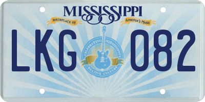 MS license plate LKG082