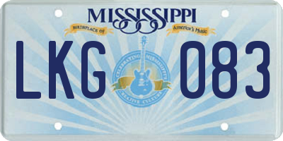 MS license plate LKG083