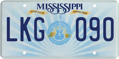 MS license plate LKG090