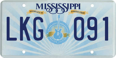 MS license plate LKG091