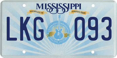 MS license plate LKG093