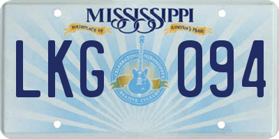 MS license plate LKG094